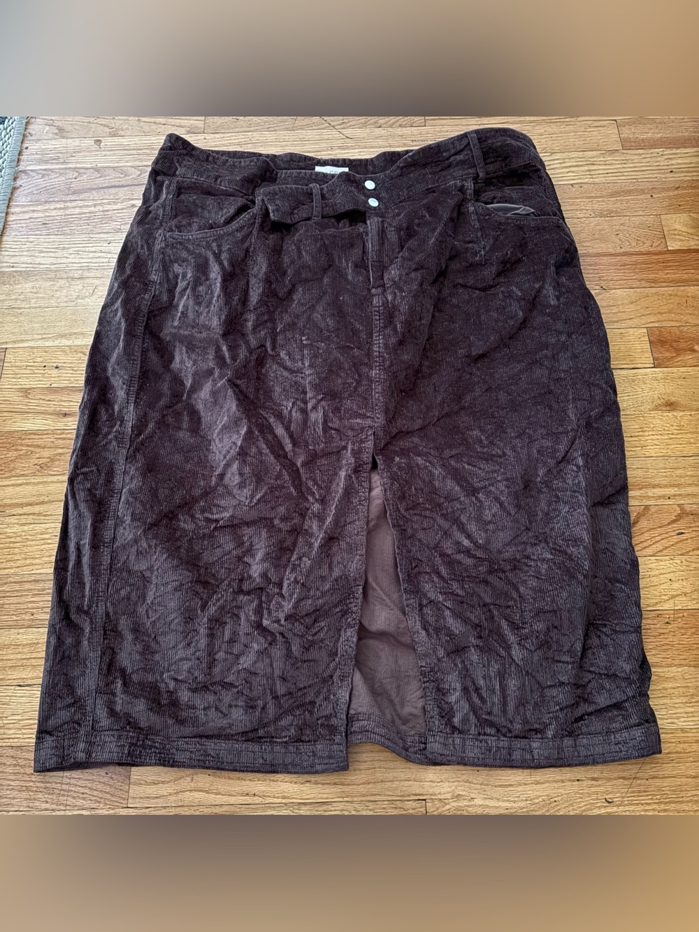 Anthropologie Pilcro Brown MIDI Corduroy Skirt Size 18W